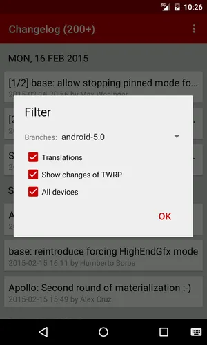 OmniROM Changelog